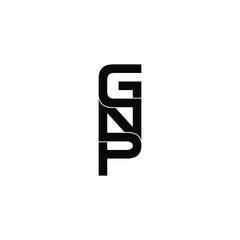 gnp letter initial monogram logo design