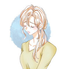 泣いている女性