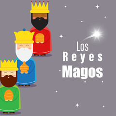 Vector illustration of Epiphany, Christian festival, three wise men
