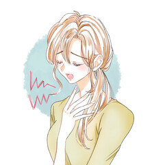 のどが痛い女性
