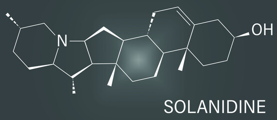 Solanidine potato toxin molecule. Skeletal formula.