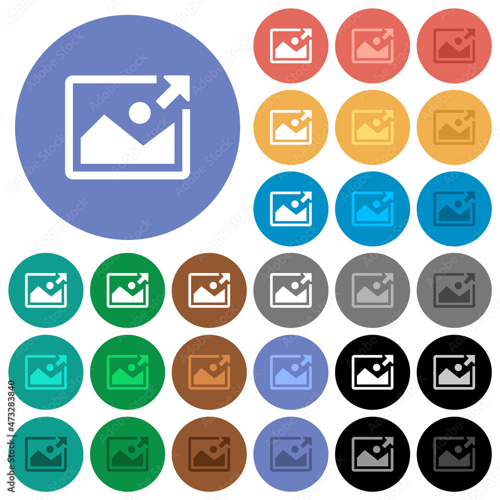 Poster export image round flat multi colored icons
