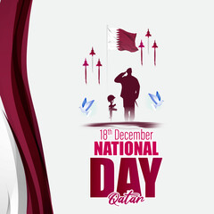 Vector illustration of happy Qatar national day