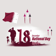 Vector illustration of happy Qatar national day