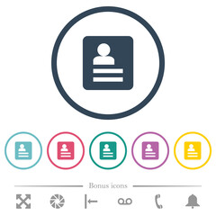 User profile solid flat color icons in round outlines