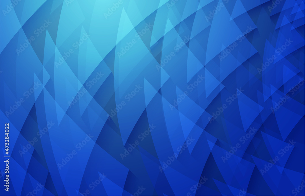 Poster abstract triangles swirl geometric template design of gradient blue color. overlapping for futuristi