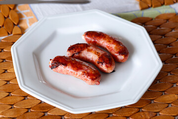 sausage roasted on the plate