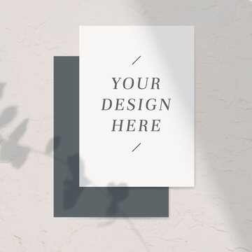 Neutral color tone poster mockup vector