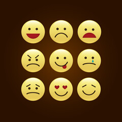 Set of smile icons. emoji. emoticons	