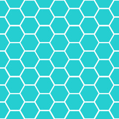 Seamless pattern with blue and white honeycomb