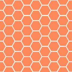 Seamless pattern with orange and white honeycomb
