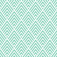 Acrylic prints Turquoise Blue lines rhombuses seamless pattern.