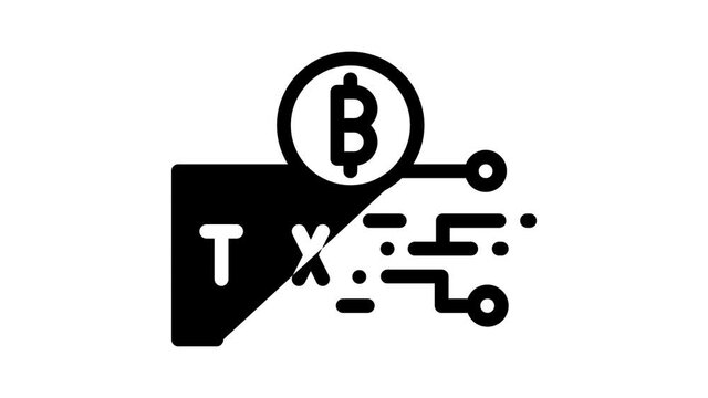 cryptocurrency tax animated line icon cryptocurrency tax sign. isolated on white background