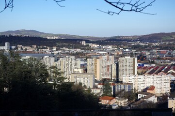 vue sur la ville de Saint-Etienne depuis le parc de Montaud 
