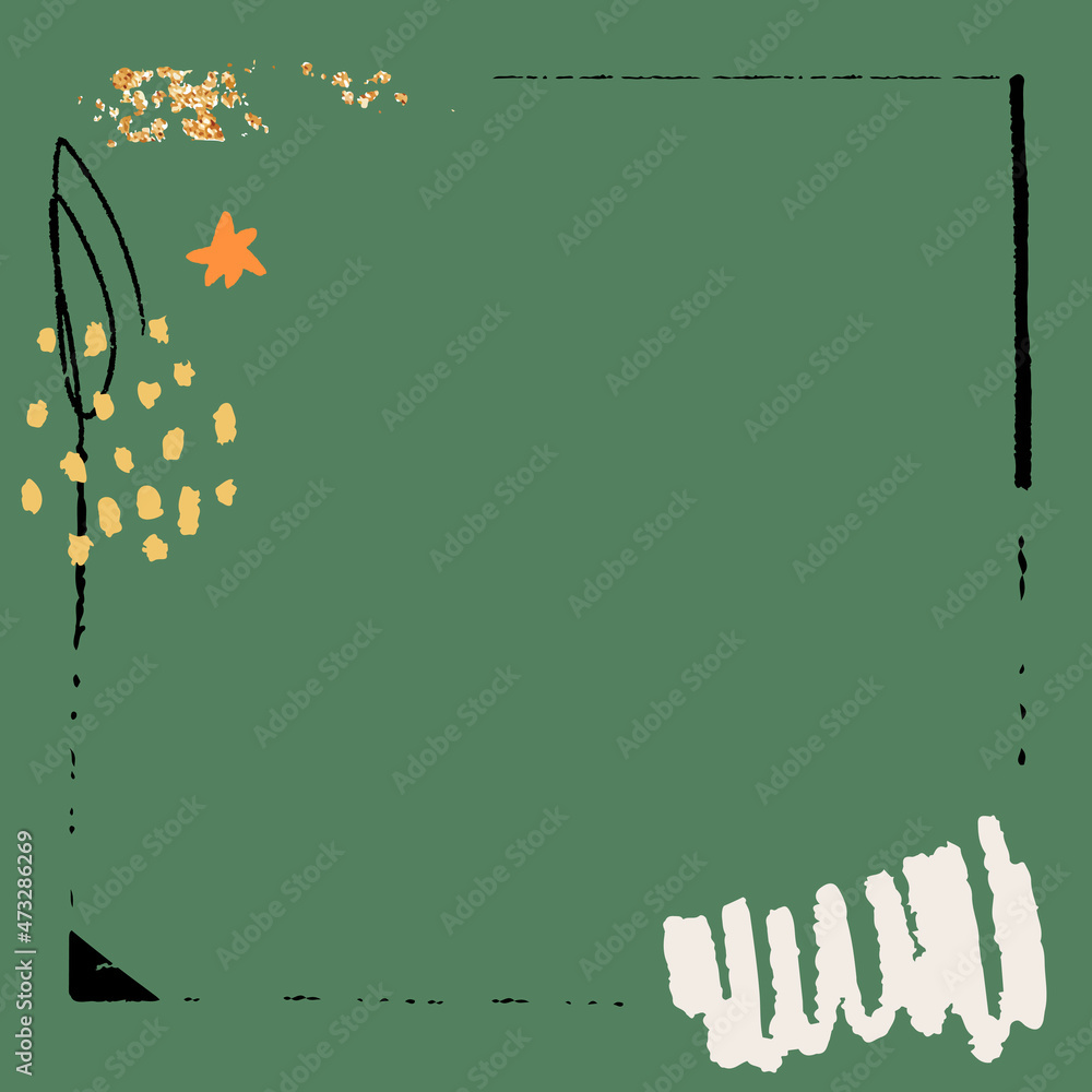 Wall mural green scribble patterned background vector
