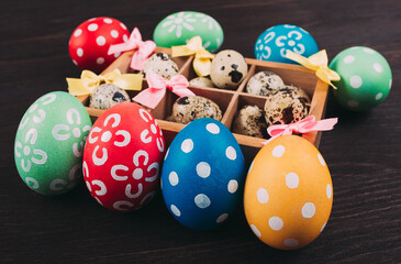 Perfect colorful handmade easter eggs