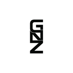 gnz letter initial monogram logo design
