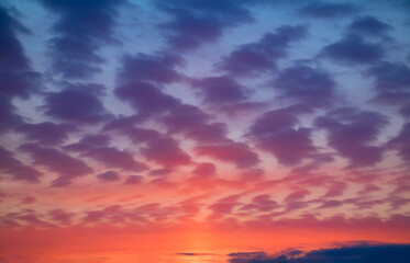 Fototapeta na wymiar Artistic blue and red evening sky