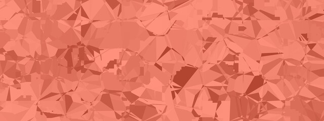 Banner abstract macro crystal geometric background texture Tomato color. Random pattern background. Texture Tomato color pattern background.