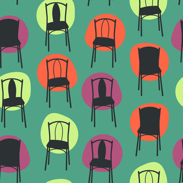 Seamless pattern of vitage chair.