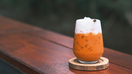 Thai Milk Tea, Milk ice tea, Cheddar is a traditional Thai drink that has long been popular, fresh...