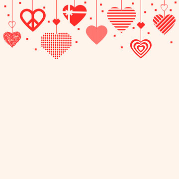 Red heart border background vector, love graphic image