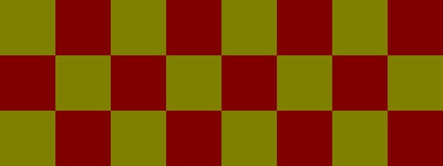 Checkerboard banner. Maroon and Olive colors of checkerboard. Big squares, big cells. Chessboard, checkerboard texture. Squares pattern. Background.