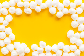 Cotton wool balls pattern for cleansing skin. Cosmetic makeup remover supplies