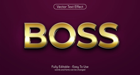 Boss 3d text editable style effect template