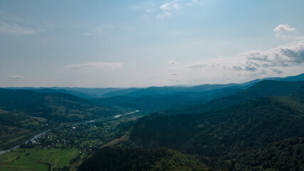 Mountains forest from a height landscape