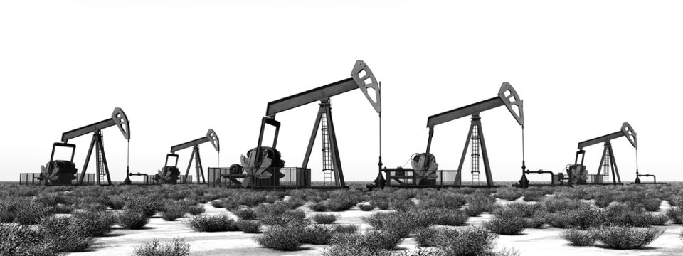 Ölpumpen in einer Landschaft