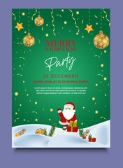 Christmas Party Flyer and  invitation and offer card, vector illustration.