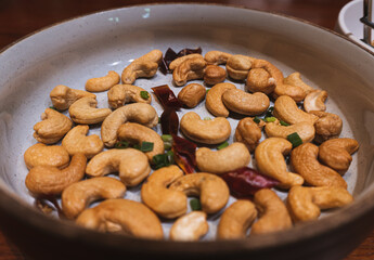 Cashew in plate