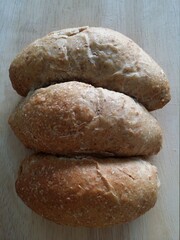 oganic soft whole grain bread before cutting to serve with meal