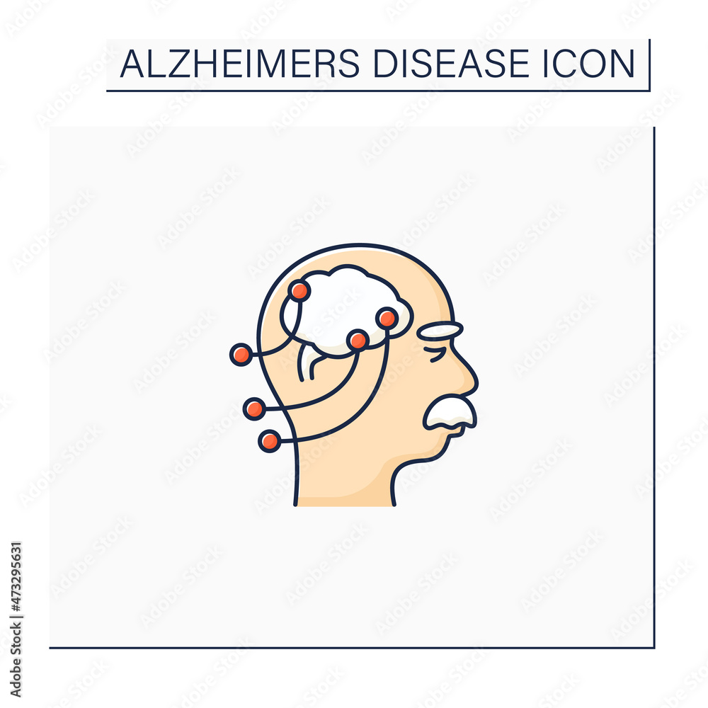 Poster tests color icon. neurological function testing. assesses motor,sensory skills, hearing and speech,c