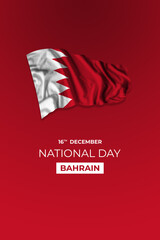 Bahrain independence day card with flag