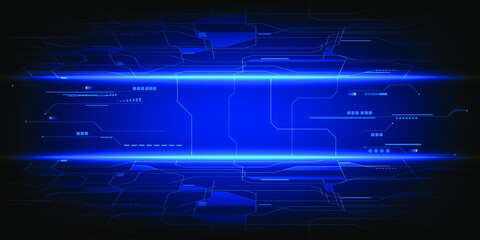 Vector illustrations of Futuristic digital horizon with future tech grid line pattern abstract blue hi tech technology artwork and background.