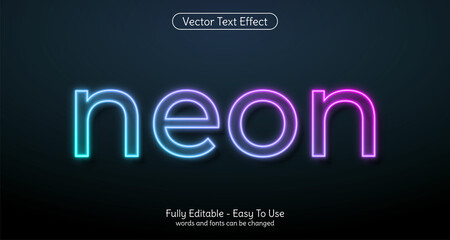 3d text style neon light Editable
