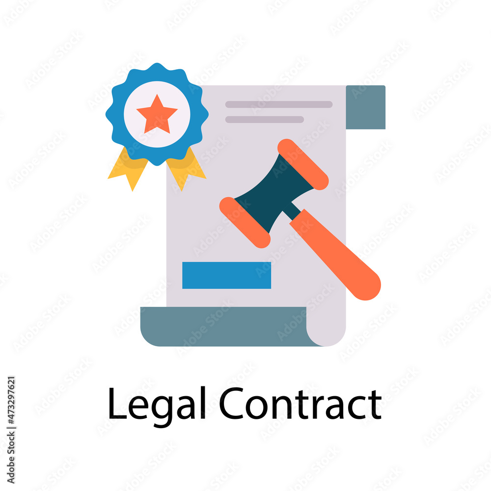 Poster legal contract vector flat icon design illustration. web and mobile application symbol on white back