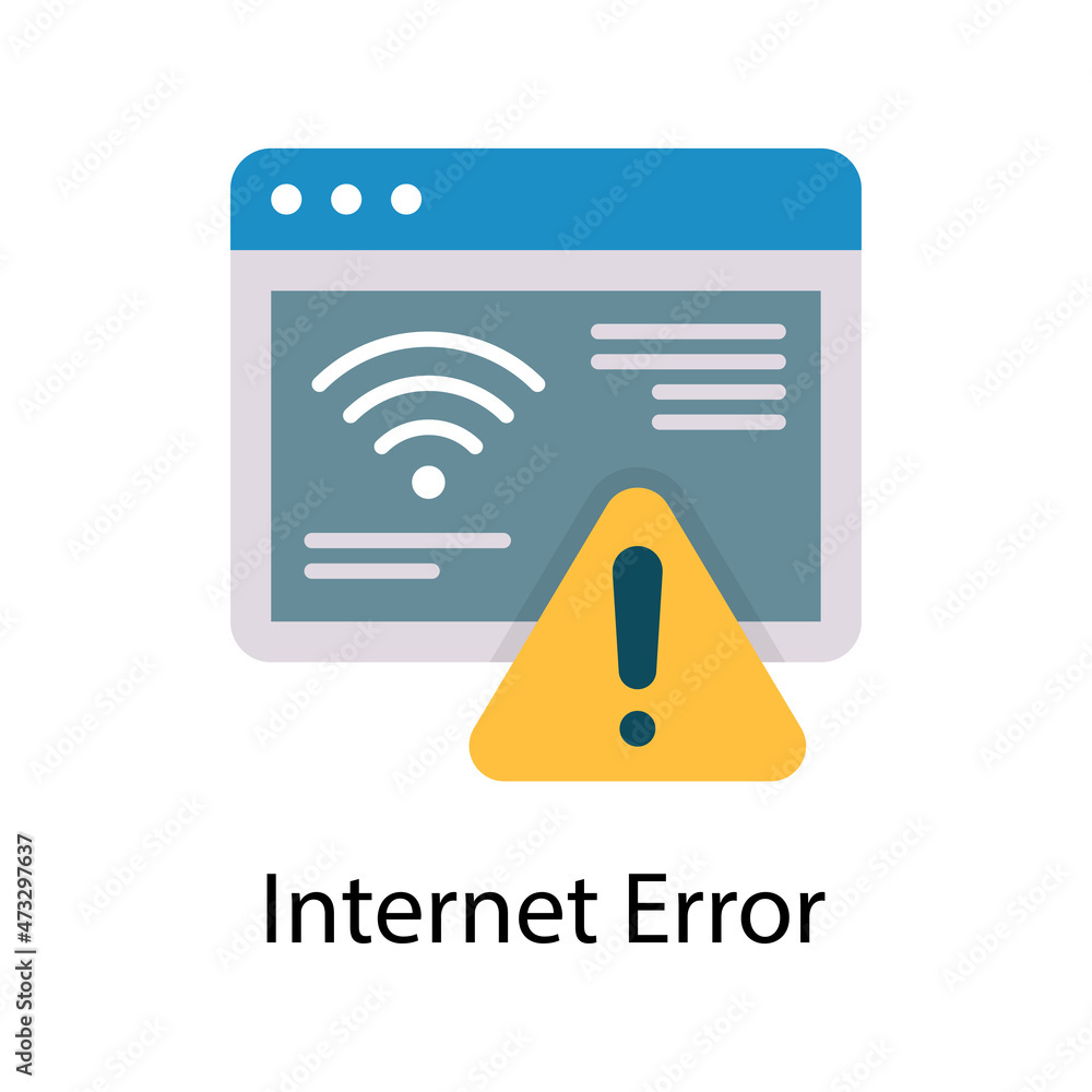 Poster internet error vector flat icon design illustration. web and mobile application symbol on white back