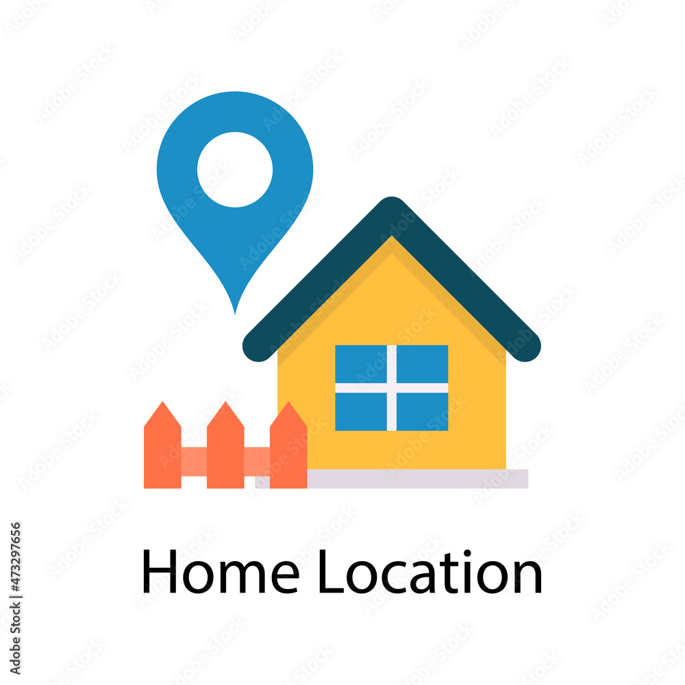 Poster home location vector flat icon design illustration. web and mobile application symbol on white backg