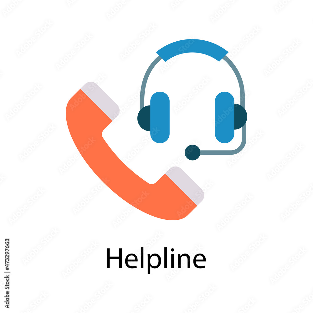 Poster helpline vector flat icon design illustration. web and mobile application symbol on white background
