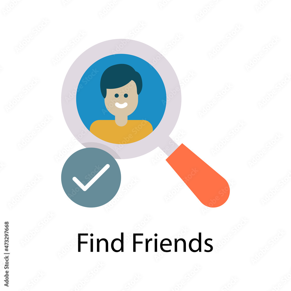 Poster Find Friends vector Flat Icon Design illustration. Web And Mobile Application Symbol on White background EPS 10 File