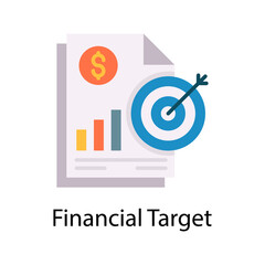 Financial Target vector Flat Icon Design illustration. Web And Mobile Application Symbol on White background EPS 10 File