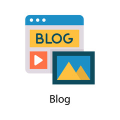 Blog vector Flat Icon Design illustration. Web And Mobile Application Symbol on White background EPS 10 File