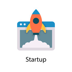 Startup vector Flat Icon Design illustration. Web And Mobile Application Symbol on White background EPS 10 File