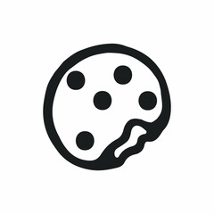  Cookies with chocolate. Contour. Hand drawn. Vector.