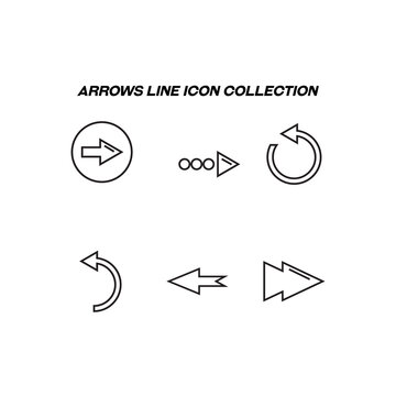 Sign and symbols. Collection of modern high quality arrow line icons. Editable stroke. Premiul linear symbols of circular, cemi circular and other arrows