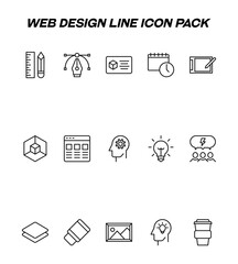 Industry concept. Collection of modern high quality web design line icons. Editable stroke. Premium linear symbols of liner and pencil, schedule, gear in head, cube