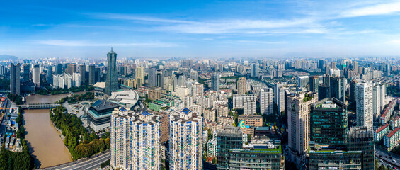 Fototapeta na wymiar Aerial photography of Hangzhou city architecture landscape skyline